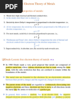 Free Electron Theory of Metals (Modified-Highlighted, Star Marked The PYQ)