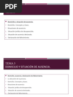 (Apuntes) Domicilio, Ausencia y Declaración de Fallecimiento