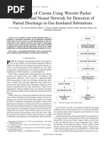 Separation of Corona Using Wavelet Packet Transform and Neural Network For Detection of Partial Discharge in Gas-Insulated Substations