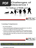 Lesson 4 The Challenges of Middle and Late Adolescence