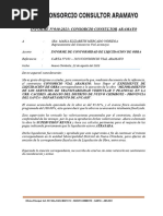 Informe Supervisor - Conformidad de Liquidacion de Obra