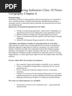 Manufacturing Industries Class 10 Notes Geography Chapter 6