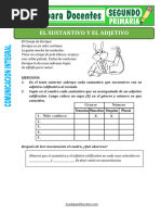 Sustantivo y El Adjetivo para Segundo de Primaria