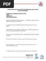 Cuestionario de Evaluación para Personas Que Cuidan A Adultos Mayores