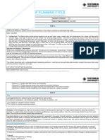 PST Documentation of Planning Cycle Template