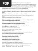 Cuestionario Sobre Los Hábitos Alimentarios Relacionado Con La Salud Mental