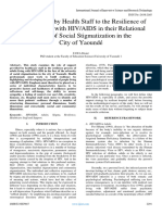 From Support by Health Staff To The Resilience of Adults Living With HIV/AIDS in Their Relational Process of Social Stigmatization in The City of Yaoundé