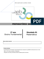 Simulado 01 (SAEB) Matemática - 2º Ano