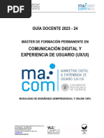 Guía Docente 2023 Descriptores y Competencias Modulos Master Comunicación Digital y Experiencia de Usuario - UX - UI