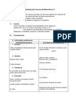 Plan de Lección Detallado en Matemáticas V