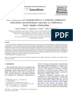 Inter-Organizational Communication As A Relational Competency - Antecedents and Performance Outcomes in Collaborative Buyer-Supplier Relationships