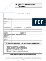 Plantilla de Plan de Gestión de Residuos Del Sitio