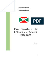 Plan Transitoire Education Du Burundi