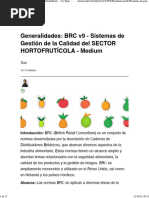 Generalidades BRC v9. Introducción BRC (British Retail by Toni Sistemas de Gestión de La Calidad Del SECTOR HORTOFRUTÍCOLA Medium