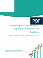 Programa para El Desarrollo de La Competencia en Comunicación Lingüística. Marco de Referencia