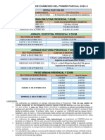 Calendario de Exámenes Del Primer Parcial 2023-3