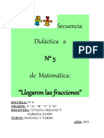 2023 Secuencia Didáctica de Matemática N° 5 Fracciones (Con Modificaciones)