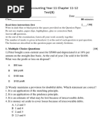 Accounting Yr 11 Chapter 11-13 Quiz