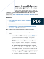 Olicitar El Aumento de Capacidad Máxima de Contratación para Ejecutores de Obras