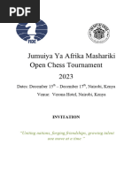 Uganda Friends Fed - Jumuiya Ya Afrika Mashariki Open Chess Tournament 2023 - Invitational Letter