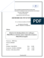 Etude de La Biodégradation Des Mélanges PBATPLA Et de Leurs Nano Composites Ternaires PBATPLAArgiles