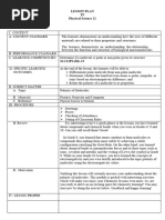 Lesson Plan in Physical Science Molecular Polarity