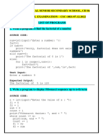 Practical Programs 11 STD II TERM EXAM