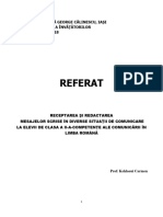 Receptarea Si Redarea Mesajelor Scrise in Diverse Situatii de Comunicare La Elevii de Clasa A Doua Competente Ale Comunicarii in Limba Romana