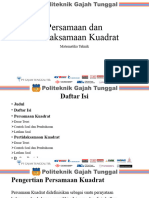 Persamaan Dan Pertidaksamaan Kuadrat