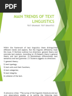 Main Trends of Text Linguistics