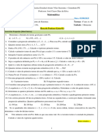 Progressão Aritmétical - 1A e 1B (Ficha 01)