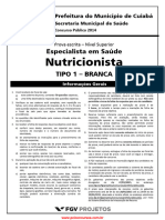 Especialista em Saude Nutricionista 2014