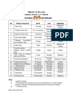 Jadual Cuti Umum