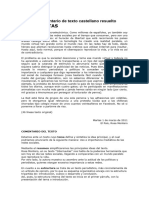 Comentario de Texto. Artículo de Opinión