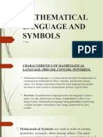 Mathematical Language and Symbols 2 1