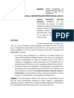 Solicita Pago de Beneficios Generados Por Laudo - Manuel Ventura Mendoza - Municipalidad Provincial de Ica - 29-05-2023