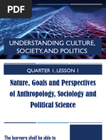 Nature Goals and Perspectives of Anthropology Sociology and Political Science