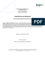 Comunicado Ao Mercado: Aumento de Participação Acionária Relevante