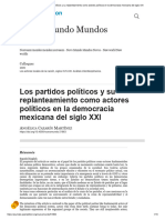 Los Partidos Políticos y Su Replanteamiento Como Actores Políticos en La Democracia Mexicana Del Siglo XXI