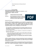 CARTA GP-2022, Comunic de Inicio de Obra - OEFA