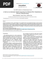 A Survey On Automatic Model Generation For Material Flow Simulation in Discrete Manufacturing