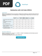 Swls Satisfaction With Life Scale Assessment