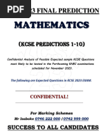 Kcse Mathematics Final Prediction 2023