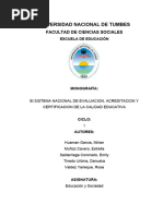 Grupo 5 Sistema Nacional de Evaluacion, Acreditacion y Certificacion de La Calidad Educativa