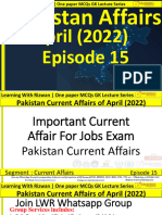 April Pakistan Current Affairs Episode 15