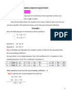 SIMULTANEOUS EQUATIONS Method