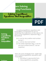 Solving Logarithmic Equations and Inequalities Part 1