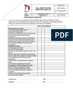 Fall Arrest System Inspection Checklist