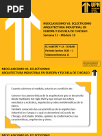 Semana 11 - Presentación - Arquitectura Neoclásica, Ecléctica y La Escuela de Chicago Modulo 10 - Ehylc 2023 - 1