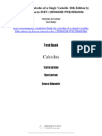 Test Bank For Calculus of A Single Variable 10th Edition by Larson Edwards ISBN 1285060288 9781285060286